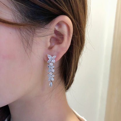 [Ornora Jewelry]VICTORIA SILVER DIAMOND DROP EARRINGS