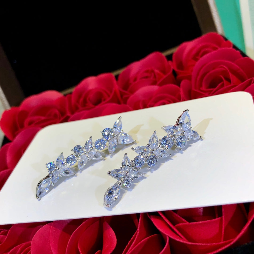 [Ornora Jewelry]VICTORIA SILVER DIAMOND DROP EARRINGS