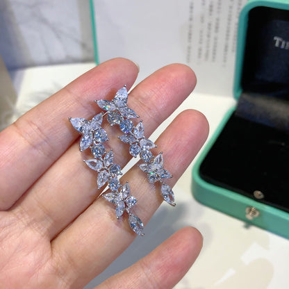 [Ornora Jewelry]VICTORIA SILVER DIAMOND DROP EARRINGS