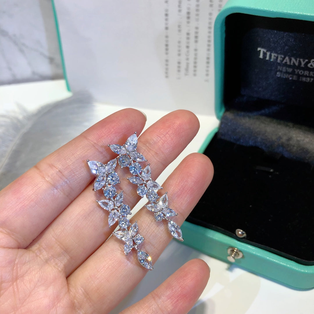 [Ornora Jewelry]VICTORIA SILVER DIAMOND DROP EARRINGS
