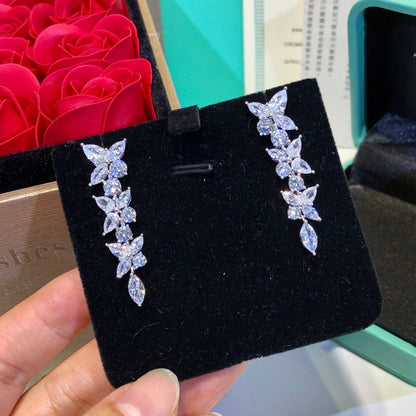 [Ornora Jewelry]VICTORIA SILVER DIAMOND DROP EARRINGS