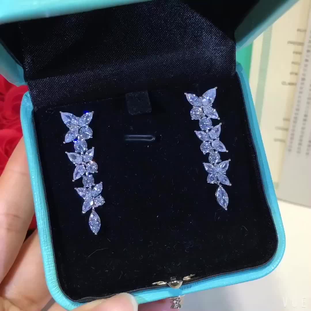 [Ornora Jewelry]VICTORIA SILVER DIAMOND DROP EARRINGS