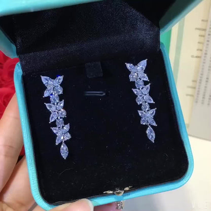 [Ornora Jewelry]VICTORIA SILVER DIAMOND DROP EARRINGS
