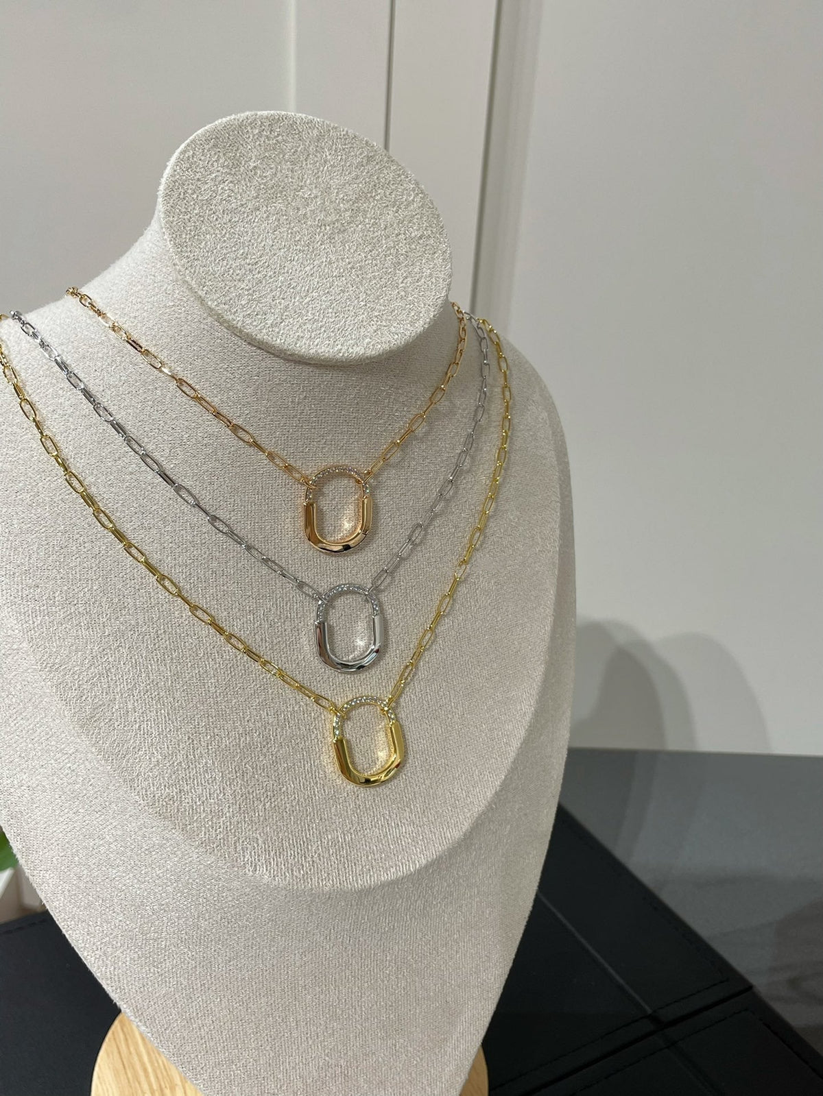 [Ornora Jewelry]LOCK MEDIUM PENDANT DIAMOND NECKLACE