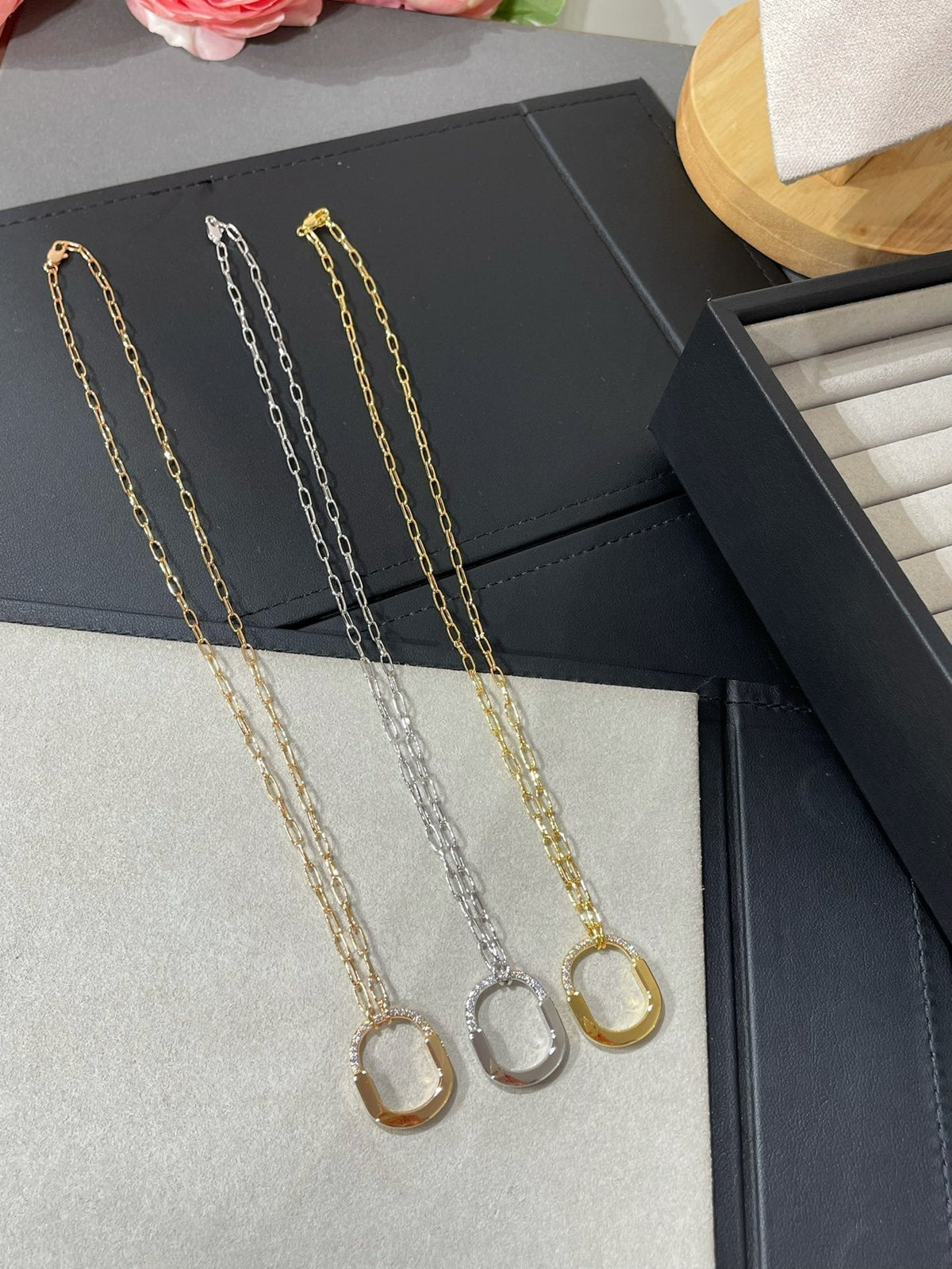 [Ornora Jewelry]LOCK MEDIUM PENDANT DIAMOND NECKLACE