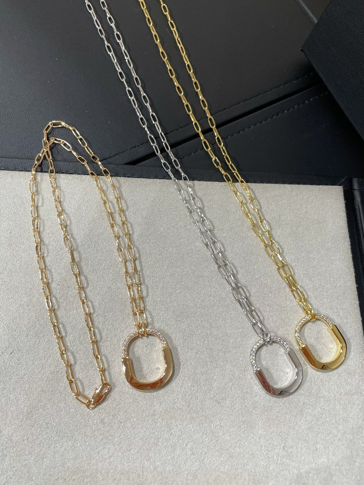 [Ornora Jewelry]LOCK MEDIUM PENDANT DIAMOND NECKLACE