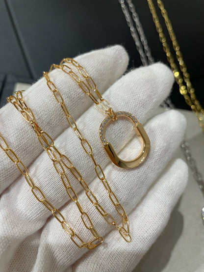 [Ornora Jewelry]LOCK MEDIUM PENDANT DIAMOND NECKLACE