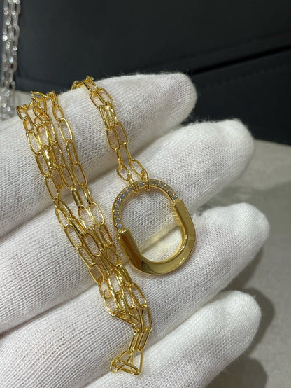 [Ornora Jewelry]LOCK MEDIUM PENDANT DIAMOND NECKLACE
