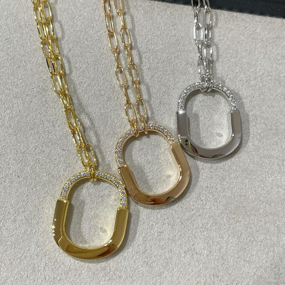 [Ornora Jewelry]LOCK MEDIUM PENDANT DIAMOND NECKLACE