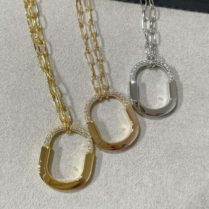 [Ornora Jewelry]LOCK MEDIUM PENDANT DIAMOND NECKLACE