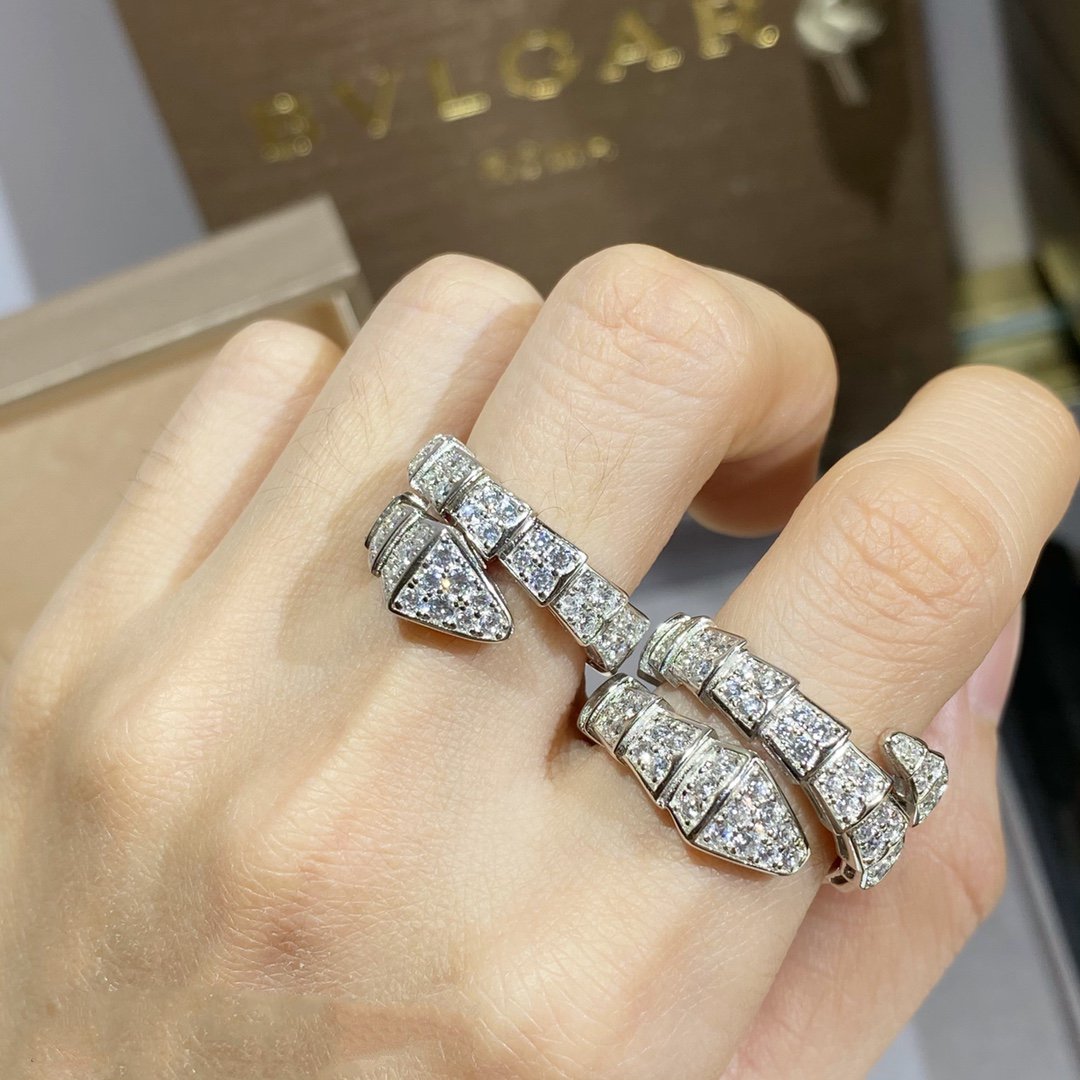 [OrnoraJewelry]SERPENTI RING SILVER DIAMOND PAVED