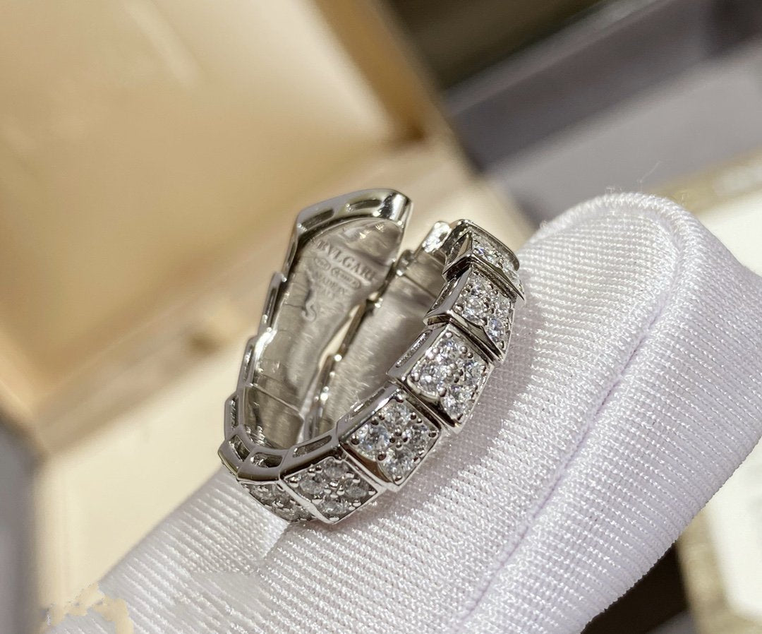 [OrnoraJewelry]SERPENTI RING SILVER DIAMOND PAVED