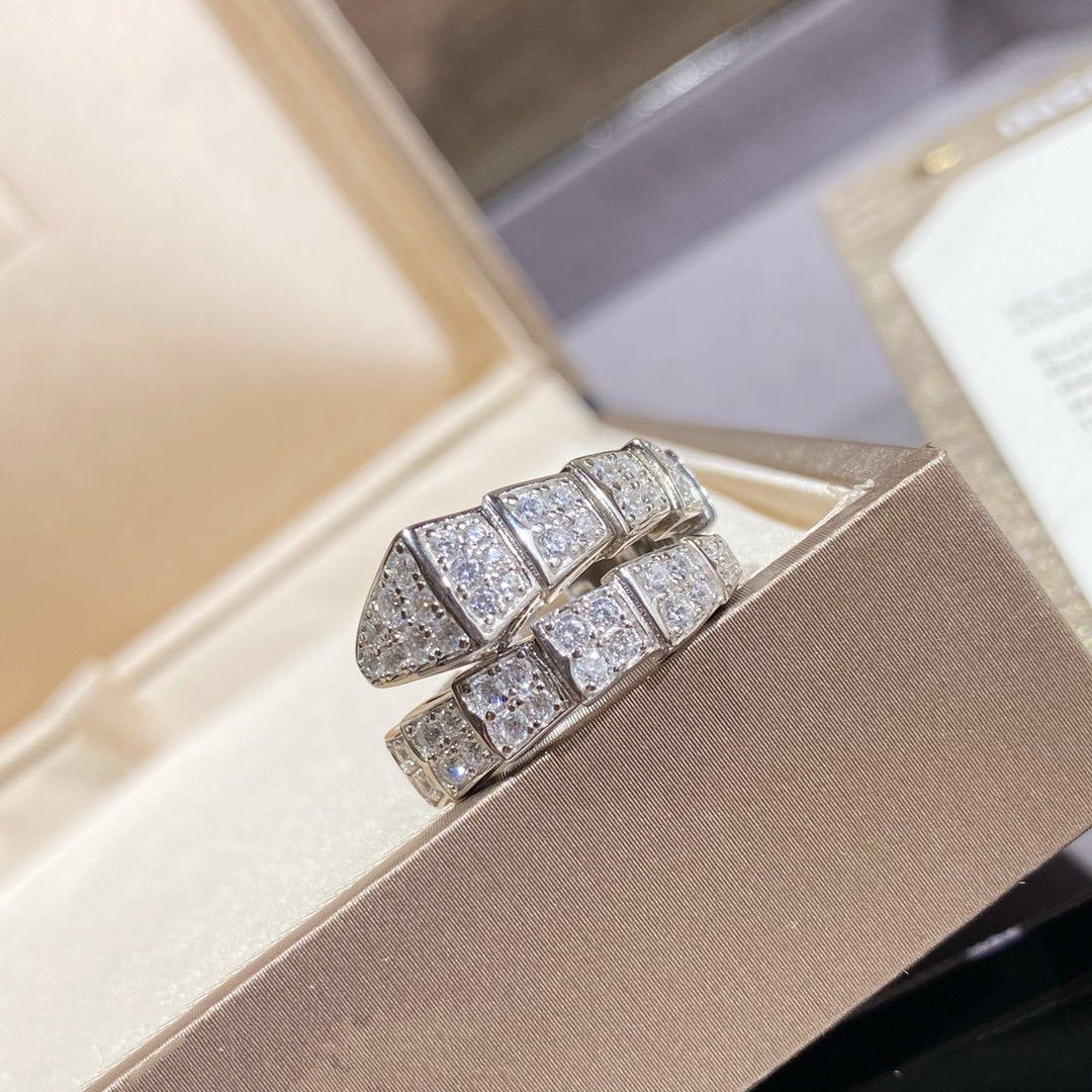 [OrnoraJewelry]SERPENTI RING SILVER DIAMOND PAVED