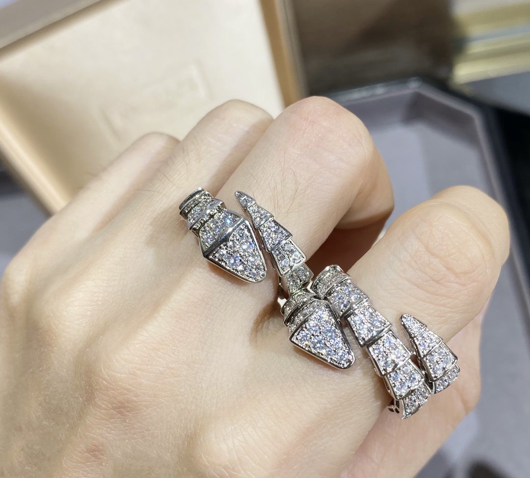 [OrnoraJewelry]SERPENTI LARGE RING SILVER DIAMOND PAVED