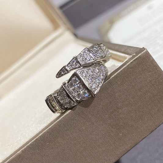 [OrnoraJewelry]SERPENTI LARGE RING SILVER DIAMOND PAVED