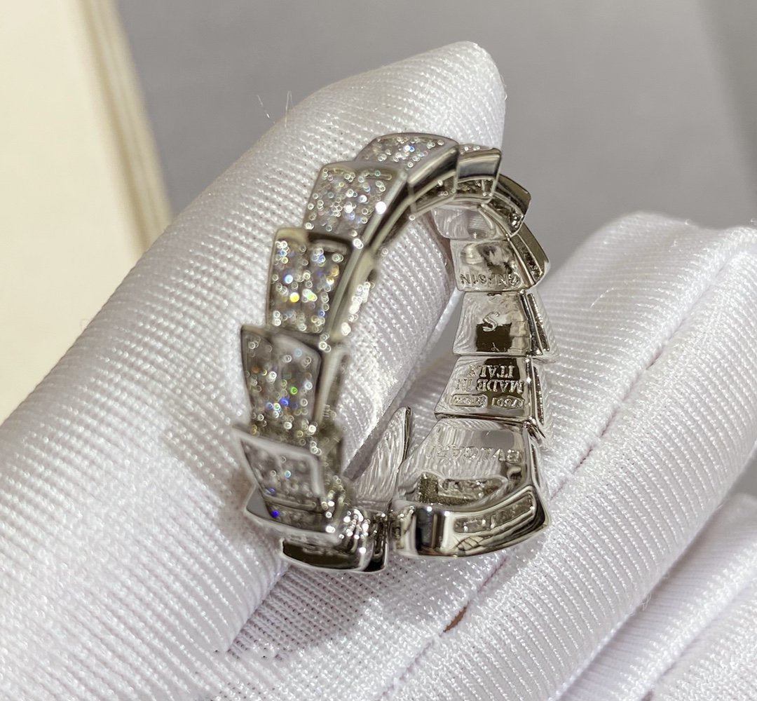 [OrnoraJewelry]SERPENTI LARGE RING SILVER DIAMOND PAVED