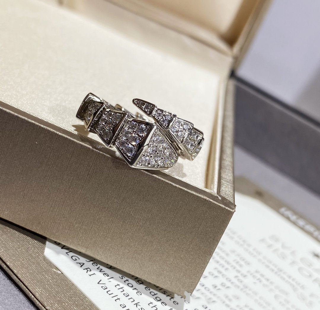 [OrnoraJewelry]SERPENTI LARGE RING SILVER DIAMOND PAVED