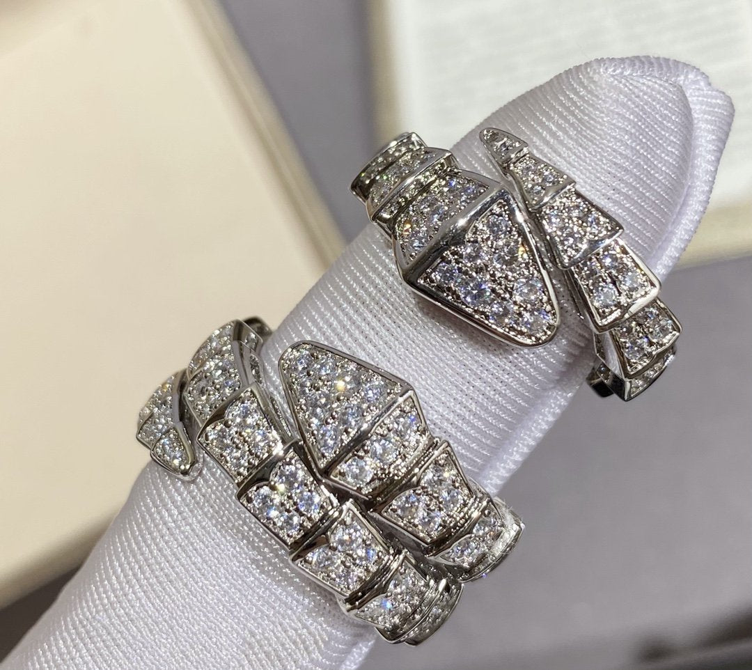 [OrnoraJewelry]SERPENTI LARGE RING SILVER DIAMOND PAVED
