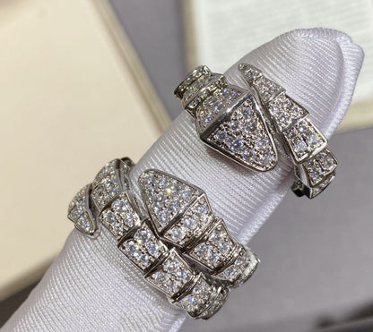 [OrnoraJewelry]SERPENTI LARGE RING SILVER DIAMOND PAVED