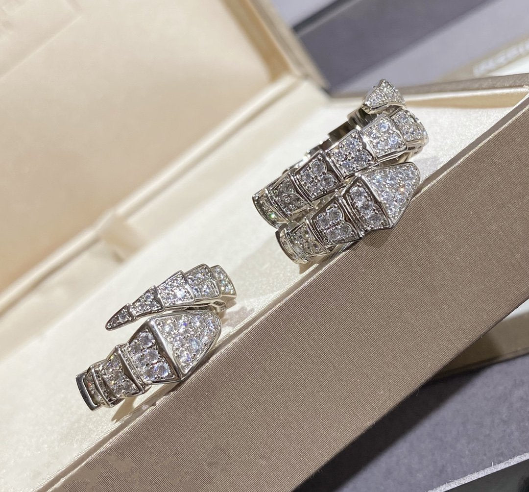 [OrnoraJewelry]SERPENTI LARGE RING SILVER DIAMOND PAVED