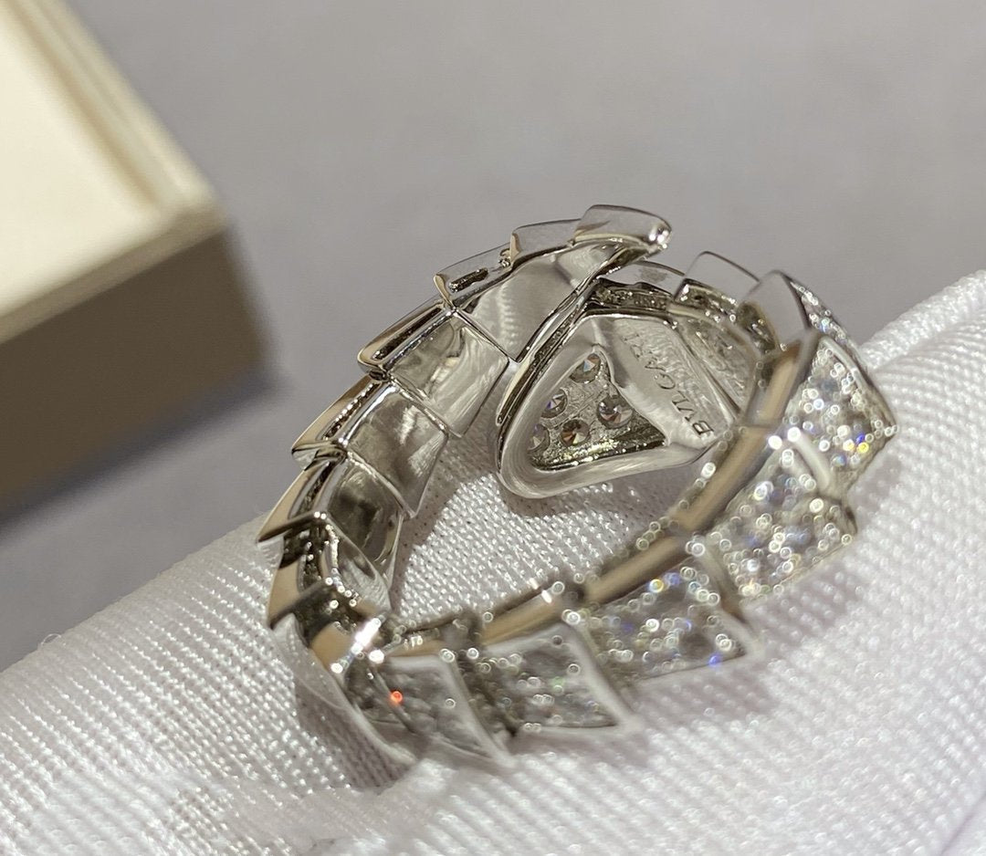[OrnoraJewelry]SERPENTI LARGE RING SILVER DIAMOND PAVED