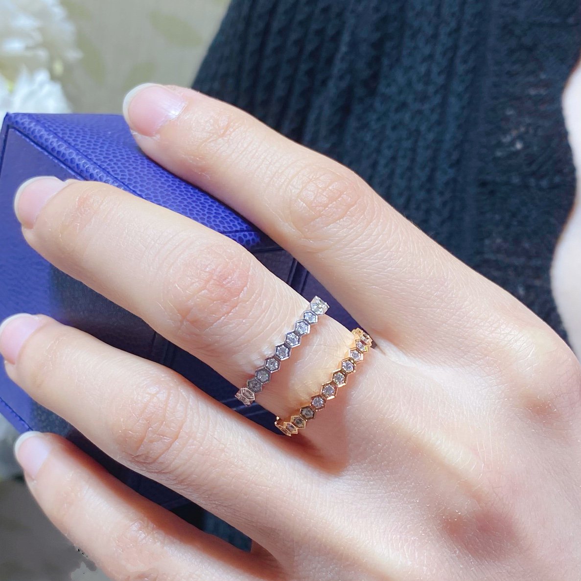 [OrnoraJewelry]BEE LOVE DIAMOND PAVED SMALL RING