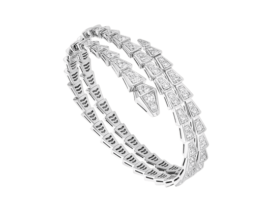[OrnoraJewelry]SERPENTI BRACELET SILVER DIAMOND DOUBLE ROW