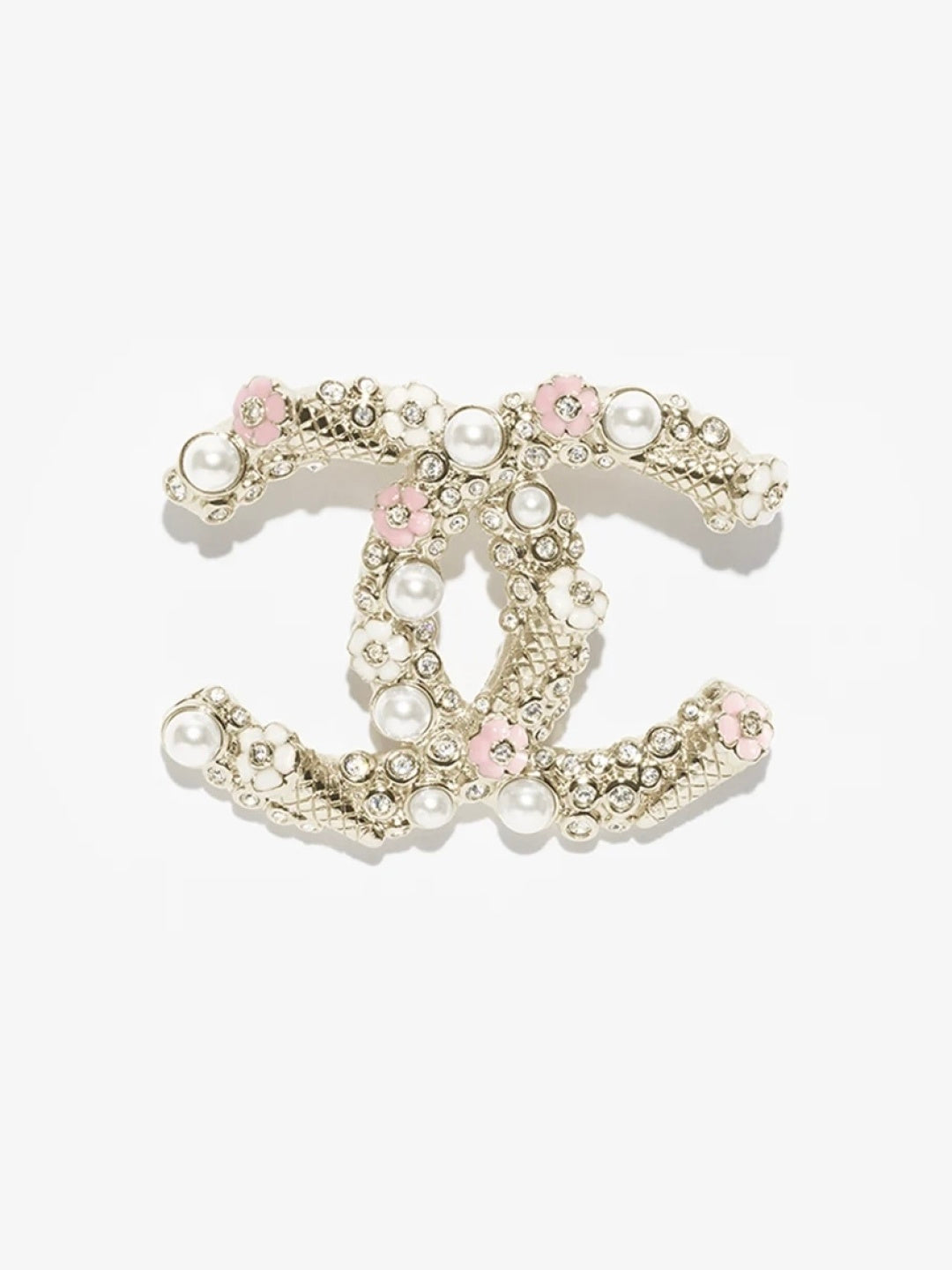 [OrnoraJewelry]26C Pink-White Enamel Ice Cream Cone Double C Brooch