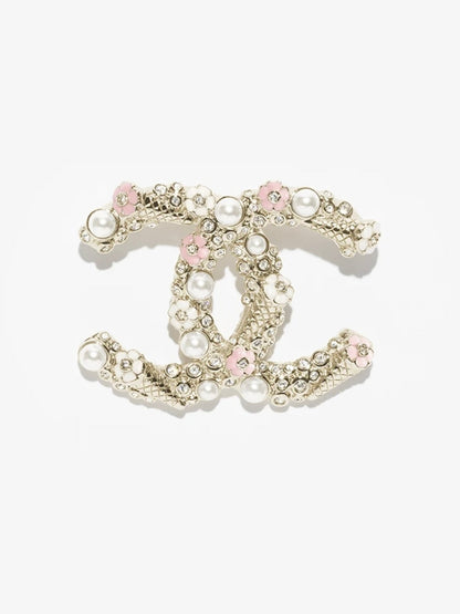 [OrnoraJewelry]26C Pink-White Enamel Ice Cream Cone Double C Brooch