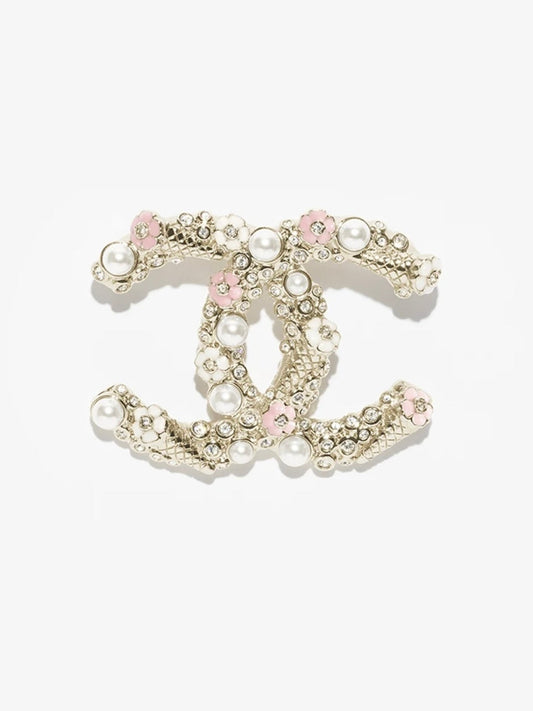 [OrnoraJewelry]26C Pink-White Enamel Ice Cream Cone Double C Brooch