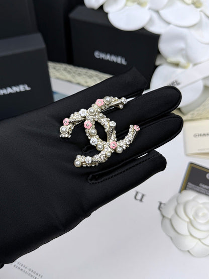 [OrnoraJewelry]26C Pink-White Enamel Ice Cream Cone Double C Brooch