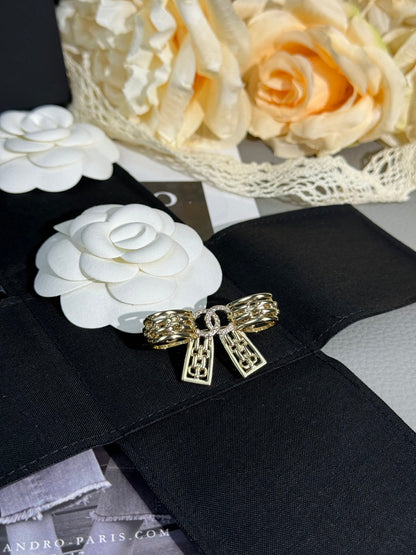 [OrnoraJewelry]25K Hollow Bow Brooch