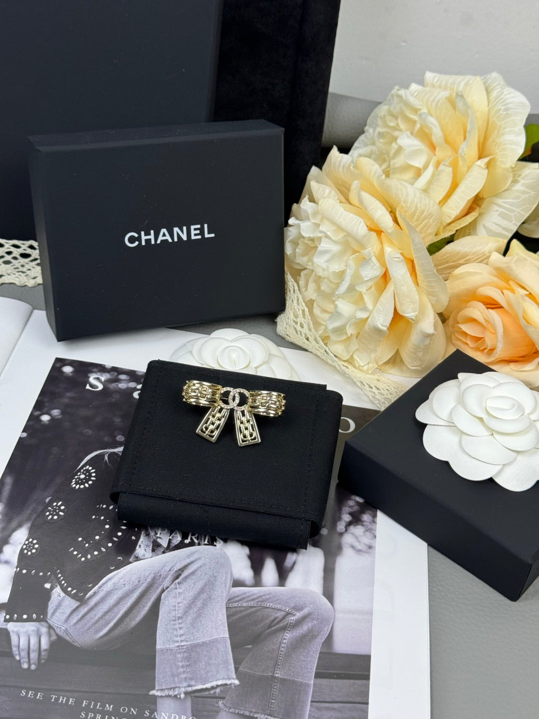 [OrnoraJewelry]25K Hollow Bow Brooch
