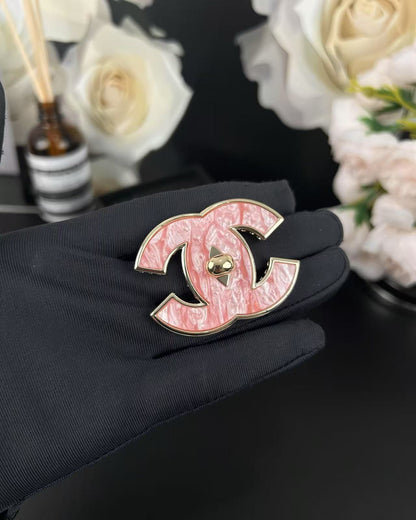 [OrnoraJewelry]Pink Resin Classic Brooch 5cm