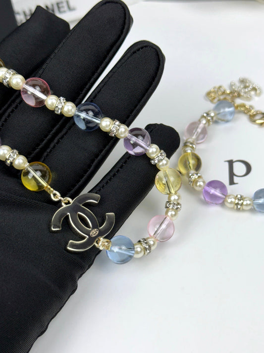 [OrnoraJewelry]26C New Spring Collection Colorful Transparent Resin Necklace