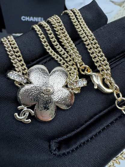 [OrnoraJewelry]New Blue Floral Double-Layer Necklace