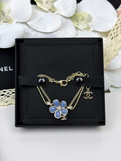 [OrnoraJewelry]VOLTE New Blue Floral Double-Layer Bracelet