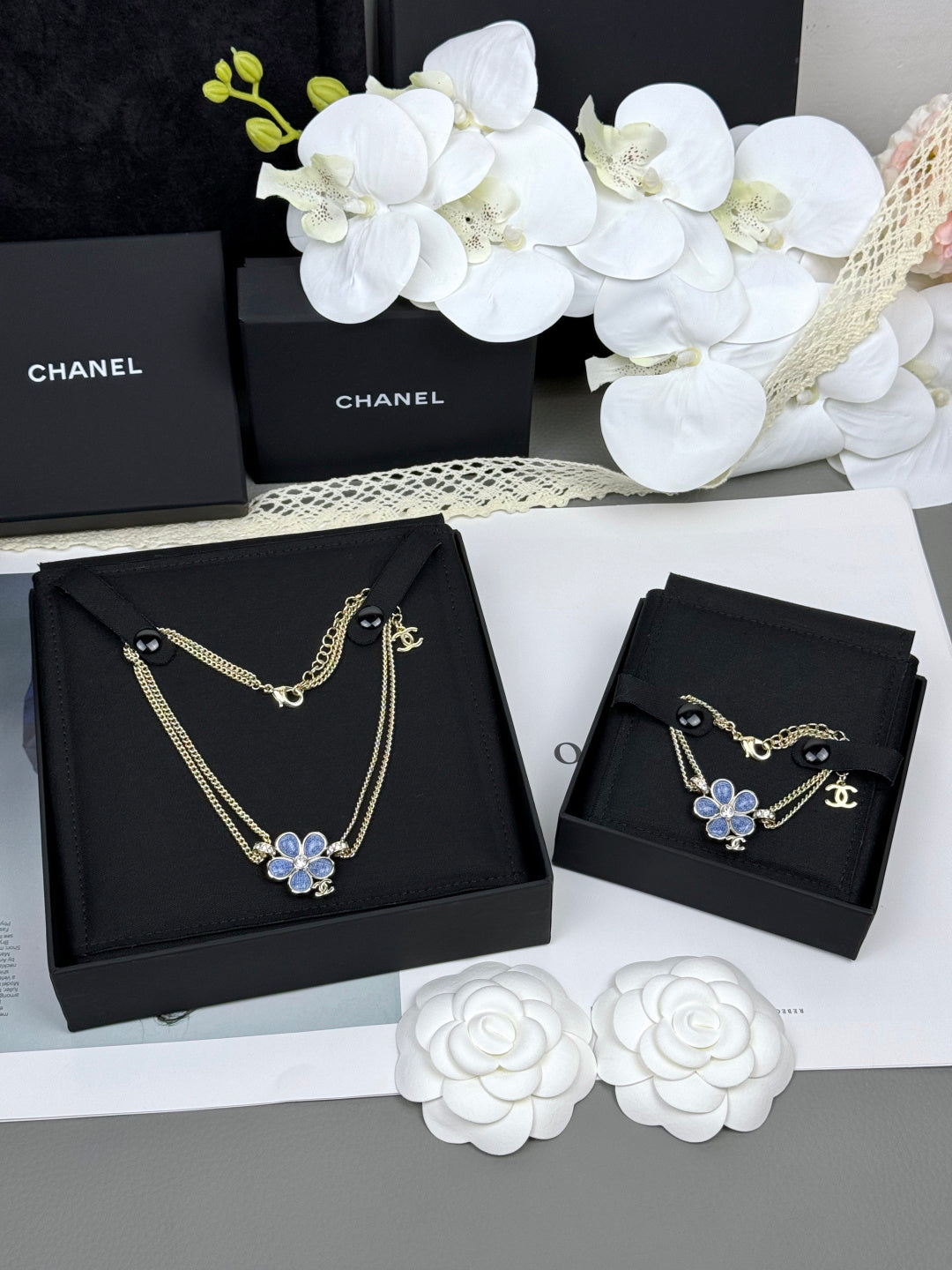[OrnoraJewelry]VOLTE New Blue Floral Double-Layer Bracelet