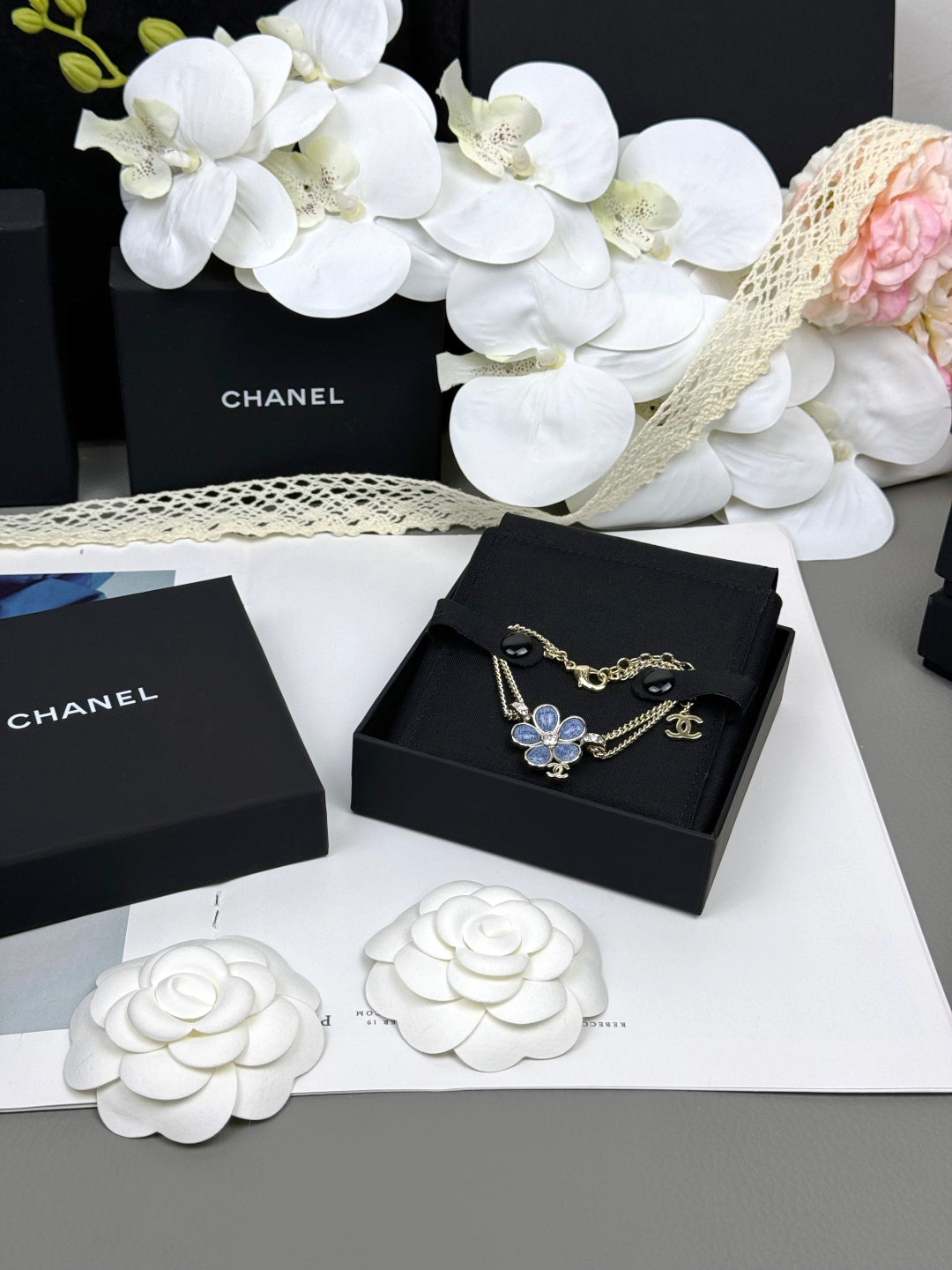[OrnoraJewelry]VOLTE New Blue Floral Double-Layer Bracelet