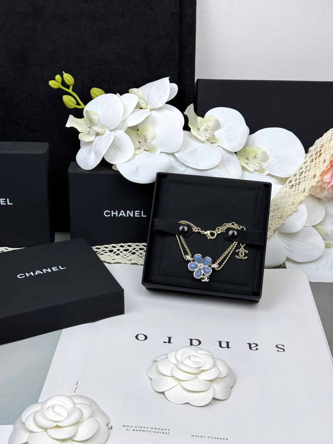 [OrnoraJewelry]VOLTE New Blue Floral Double-Layer Bracelet