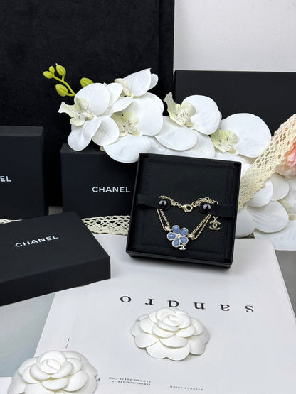 [OrnoraJewelry]VOLTE New Blue Floral Double-Layer Bracelet