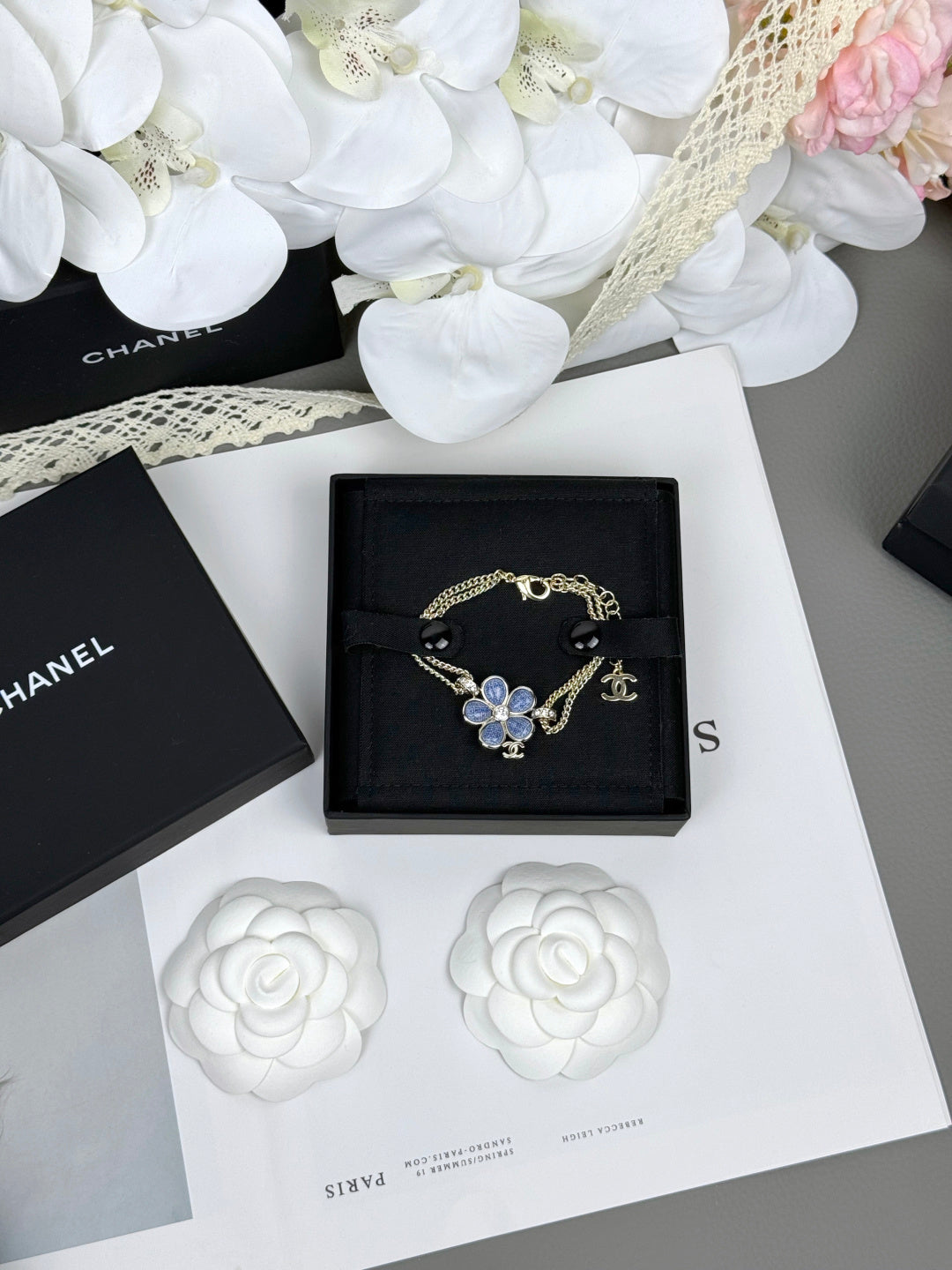[OrnoraJewelry]VOLTE New Blue Floral Double-Layer Bracelet