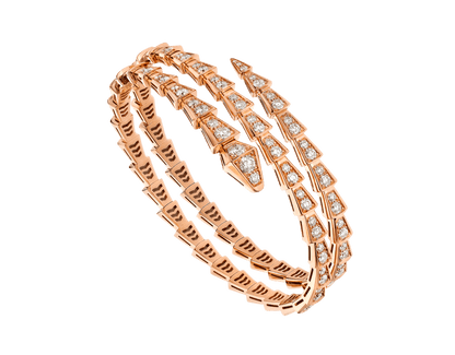 [OrnoraJewelry]SERPENTI BRACELET PINK GOLD DIAMOND DOUBLE ROW