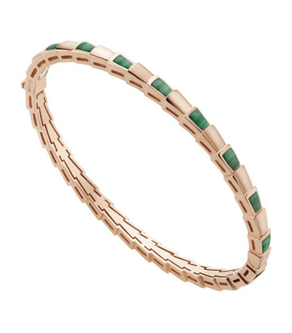 [OrnoraJewelry]SERPENTI BRACELET PINK GOLD MALACHITE