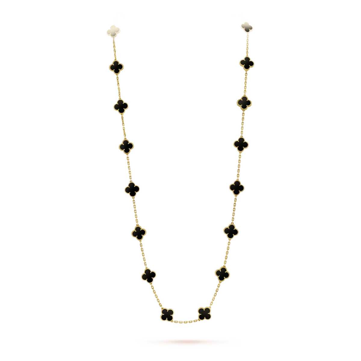 [OrnoraJewelry]CLOVER 20 MOTIFS ONYX NECKLACE