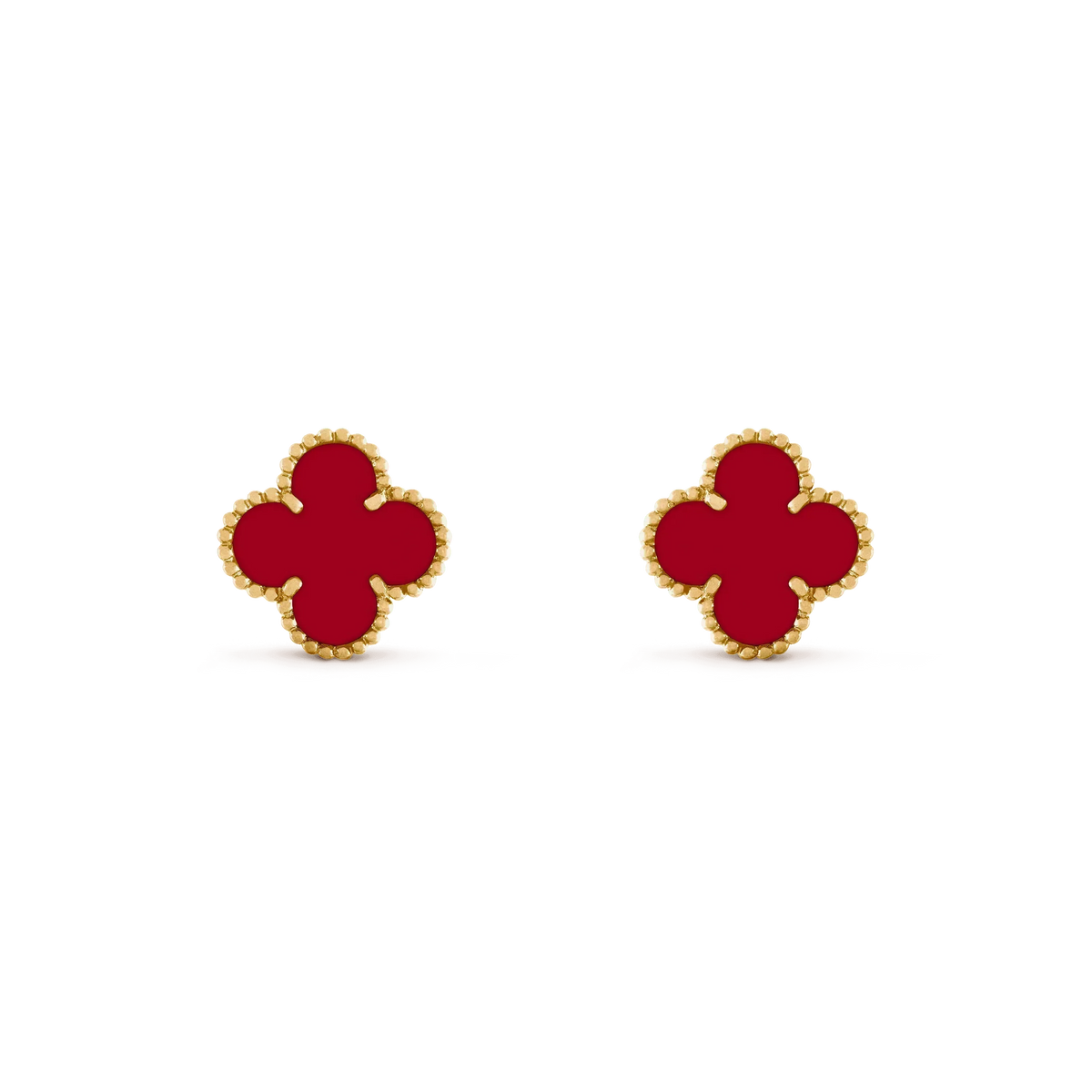 [OrnoraJewelry]CLOVER MEDIUM 1 MOTIFS CARNELIAN  EARRINGS