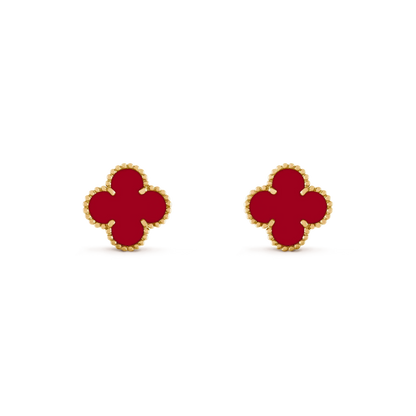 [OrnoraJewelry]CLOVER MEDIUM 1 MOTIFS CARNELIAN  EARRINGS