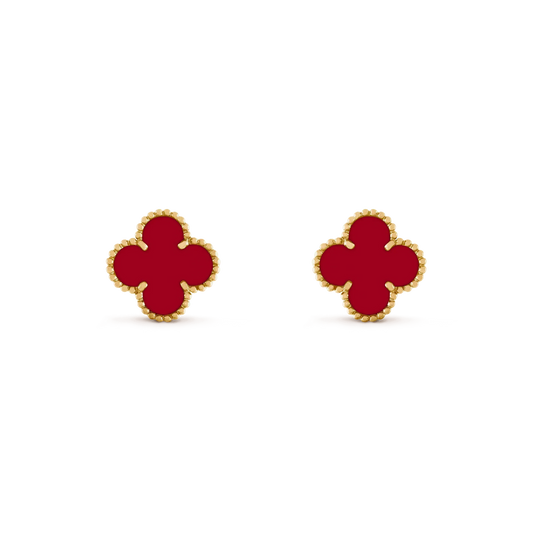 [OrnoraJewelry]CLOVER MEDIUM 1 MOTIFS CARNELIAN  EARRINGS