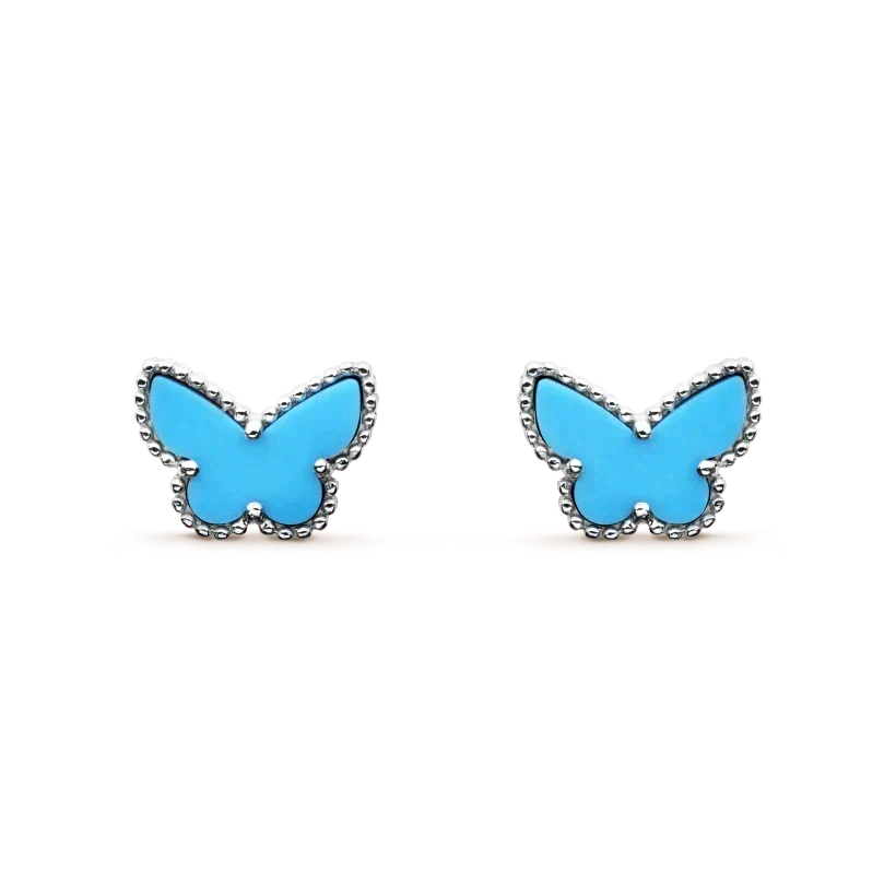 [OrnoraJewelry]BUTTERFLY TURQUOISE EARRINGS SILVER