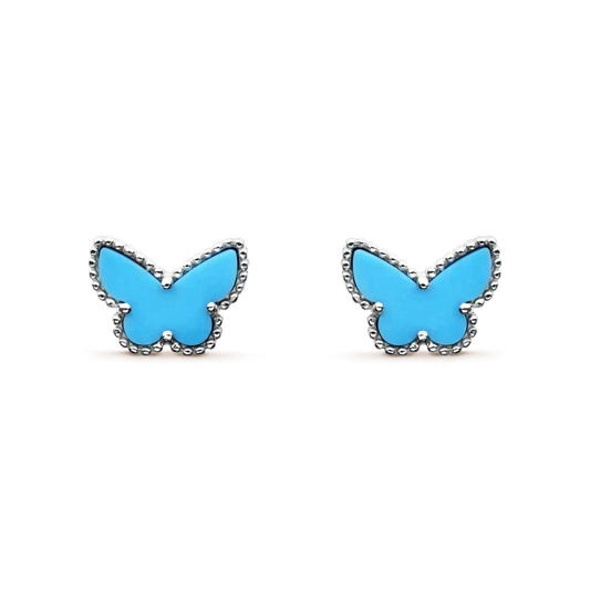 [OrnoraJewelry]BUTTERFLY TURQUOISE EARRINGS SILVER